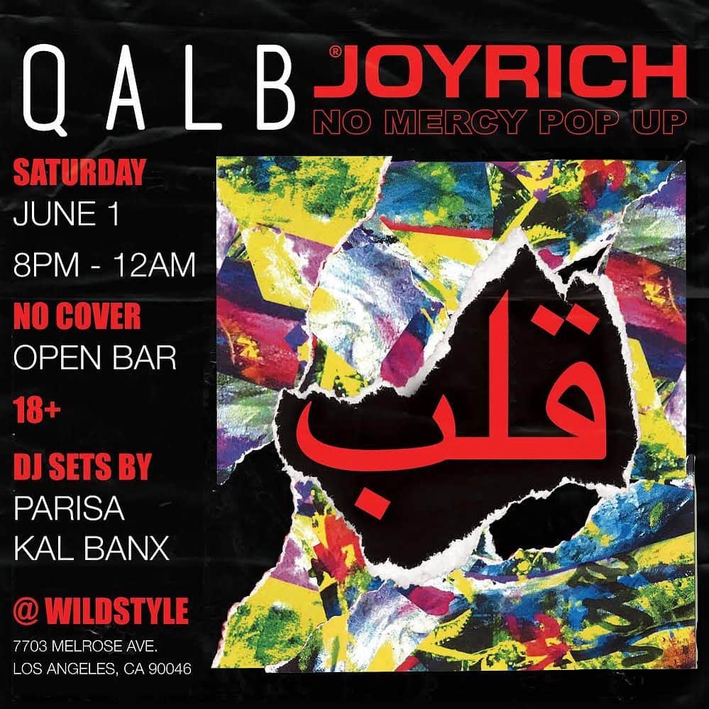 WILD STYLEのインスタグラム：「Joyrich x Qalb pop up event! Tonight at Wildstyle! 🔥🔥」