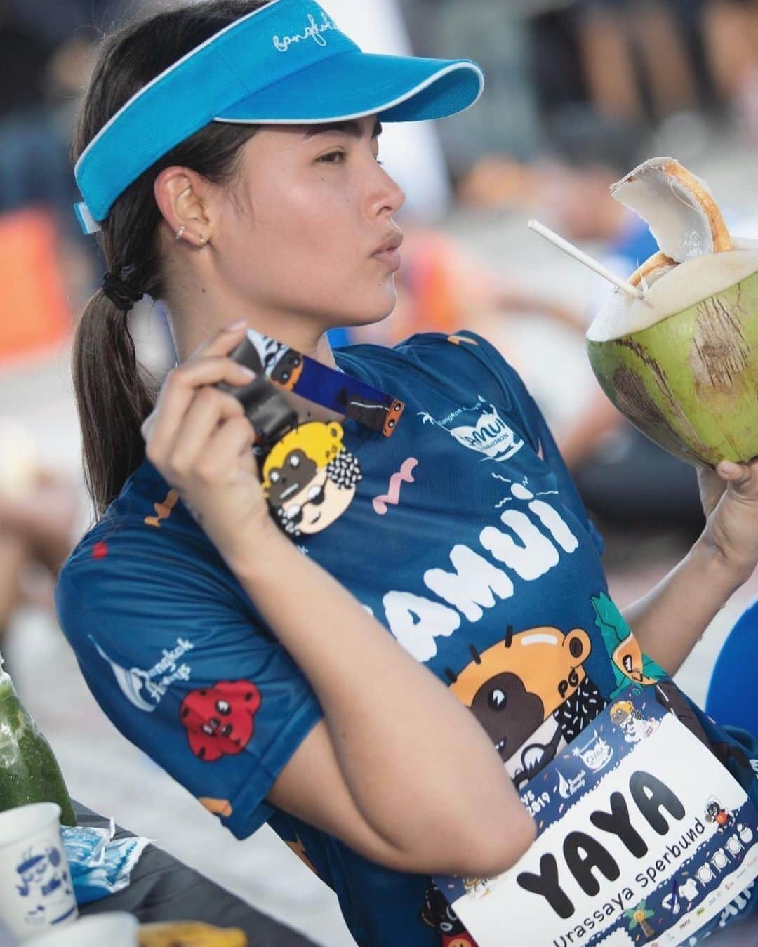 ウッラサヤー・セパーバンさんのインスタグラム写真 - (ウッラサヤー・セパーバンInstagram)「5km complete! So much fun jingjing :) can’t wait to join another Bangkok Airways Boutique Series marathon 💕 thank you Samui and all runners na ka!」6月2日 18時18分 - urassayas