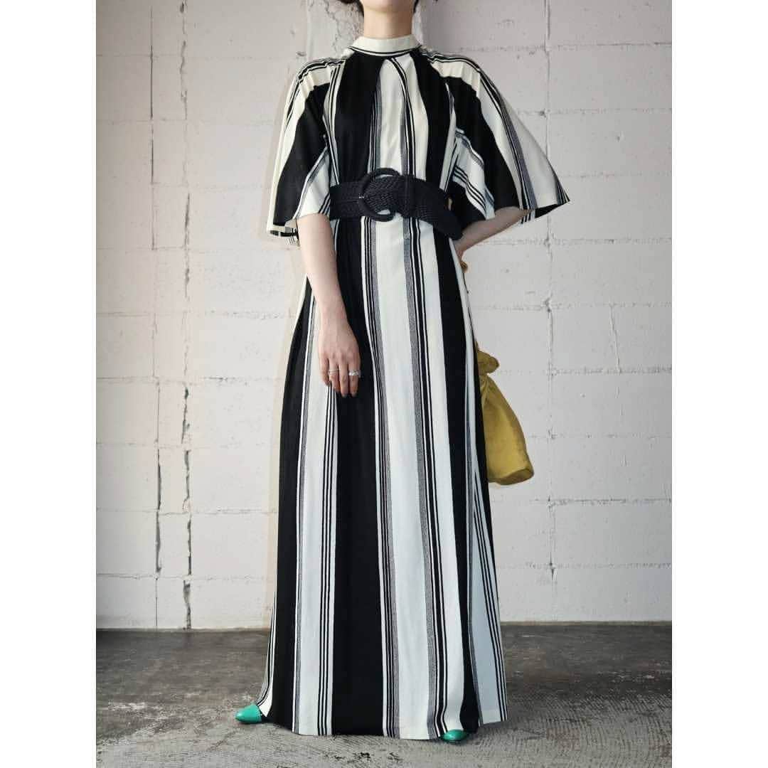 吉祥寺 古着屋 Orfeoのインスタグラム：「Vintage Stripe Long Dress  #Orfeo #Kichijoji #Tokyo #vintage #used #fashion #coodinate #outfits  掲載商品のお問い合わせはメールにて承っております。コメント、DMでのお問い合わせは受け付けておりませんのでご了承ください。」