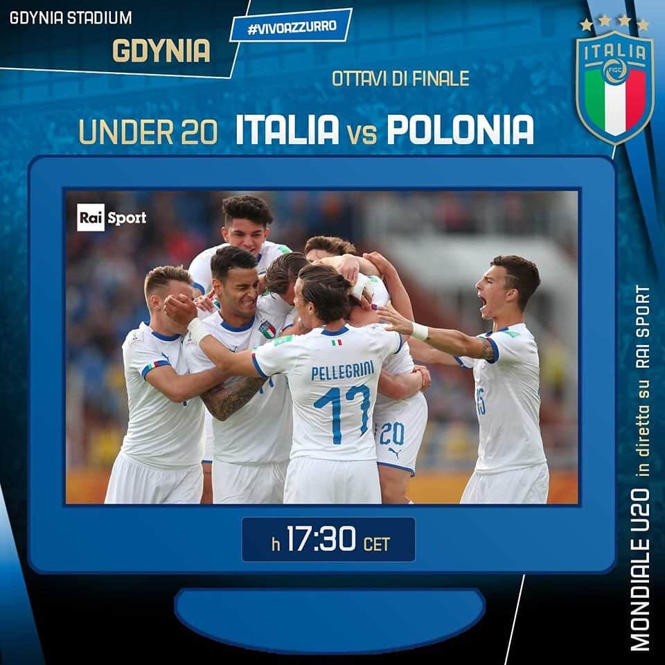 サッカーイタリア代表さんのインスタグラム写真 - (サッカーイタリア代表Instagram)「#U20WC 🏆 🇮🇹 #ItaliaPolonia 🇵🇱 📺 #RaiSport ⏱️ 1⃣7️⃣:3️⃣0⃣ 🏟️ #Gdynia Stadium  #VivoAzzurro #Azzurrini #Under20」6月2日 15時18分 - azzurri