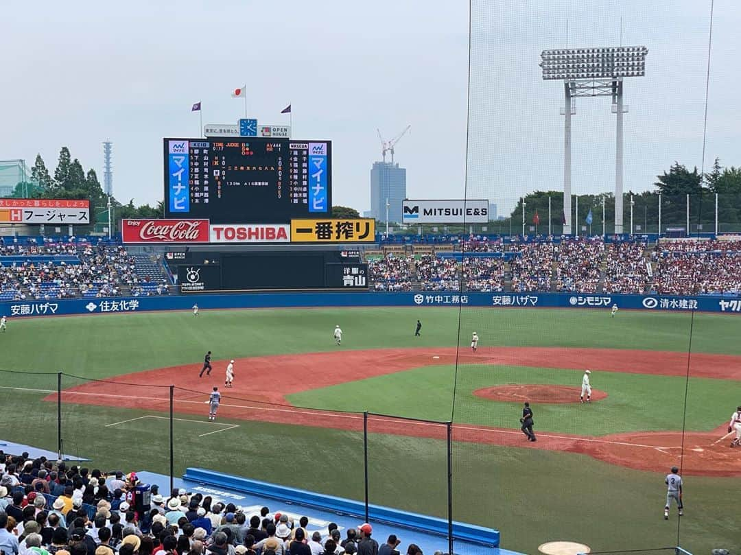 高橋由伸のインスタグラム：「今日は早慶戦に行ってきました。」