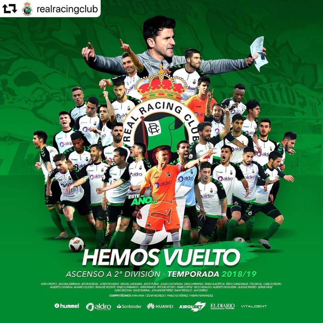 LFPさんのインスタグラム写真 - (LFPInstagram)「#repost @realracingclub ・・・ They’re BACK to #LaLiga! 🔙💚 • Congratulations on promoting to #LaLiga123, RACING DE SANTANDER! 👏🏻 • #Racing #Santander」6月2日 21時06分 - laliga