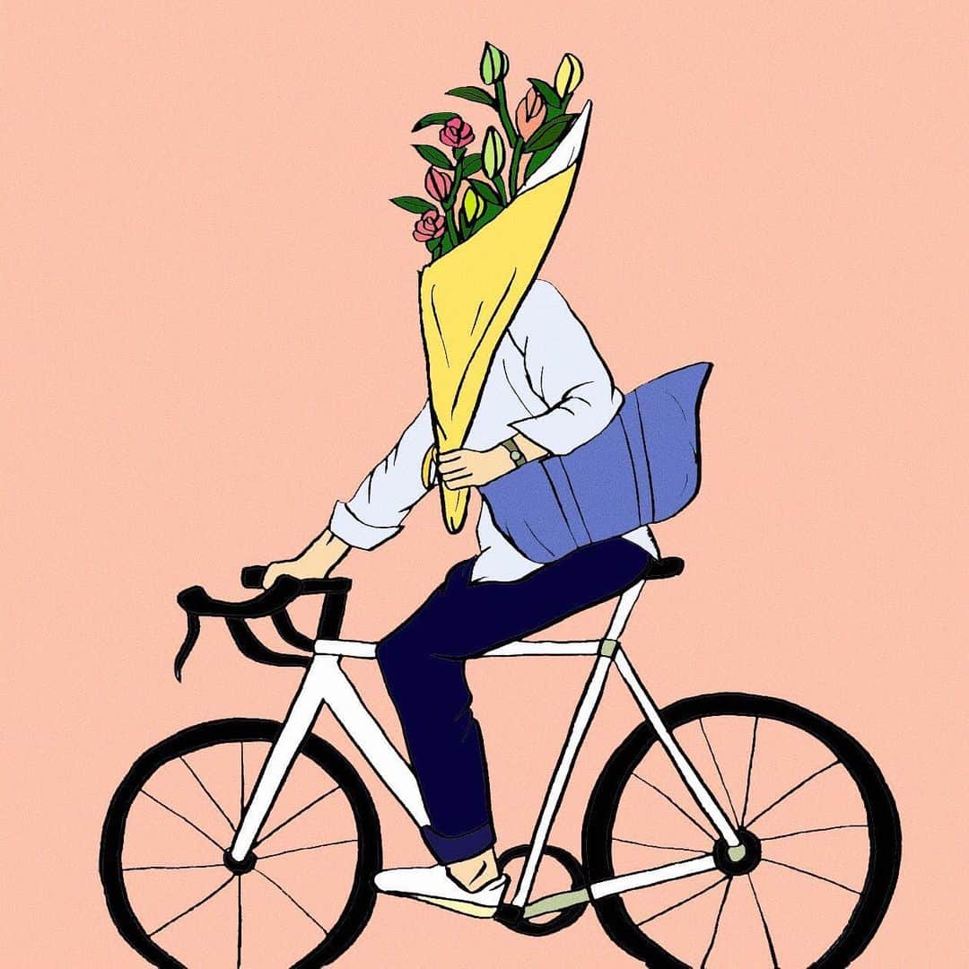 nanamyのインスタグラム：「ROMANTIC Saturday street view made me smile 💐💐💐 ・ #dailydraw #illustration #drawing #streetview #romantic #flowers #warmweekend #sketch #doodle」