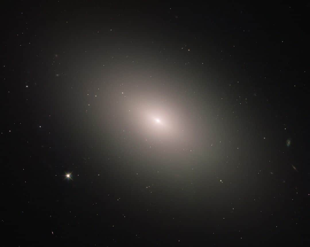 NASAさんのインスタグラム写真 - (NASAInstagram)「Do you follow trends — or do you break them?  This elliptical galaxy — Messier 59 — is one of the three main kinds of galaxies, along with spirals and irregulars. Ellipticals tend to be the most evolved of the trio, full of old, red stars. Messier 59, however, breaks this trend, with some newborn stars residing near the core. Set the trend.  Image credit: ESA/@NASAHubble & NASA, P. Cote  #NASA #Space #Galaxy #Trendsetter #Hubble」6月3日 2時03分 - nasa