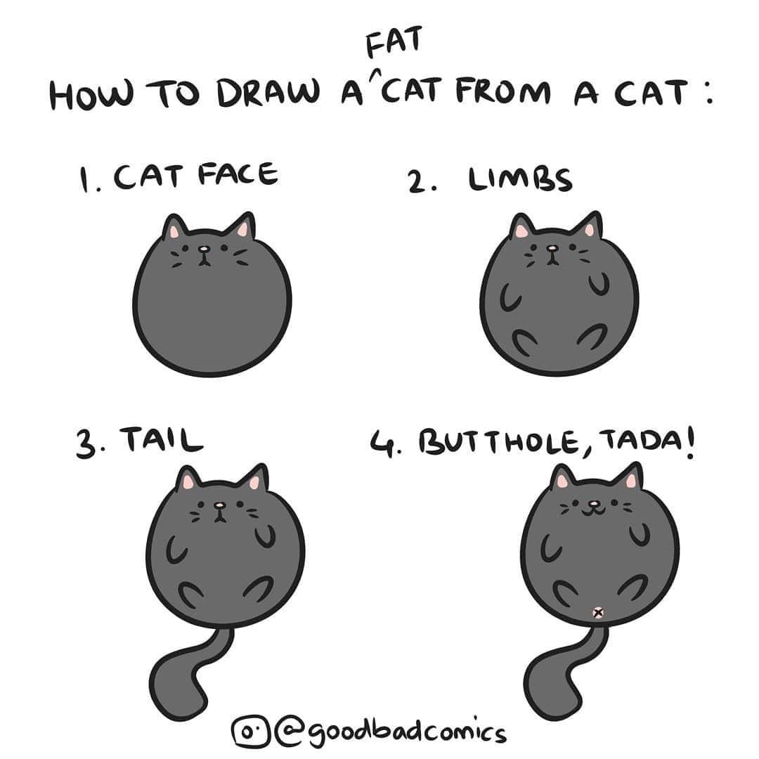 Aww Clubさんのインスタグラム写真 - (Aww ClubInstagram)「How to draw a cat ⠀ ⠀ ✍🏼@goodbadcomics⠀ ⠀ #meowed #doodles #9gagmeowdle #goodbadcomics #catcomic #meowedcomic #howtodraw」6月3日 2時00分 - meowed