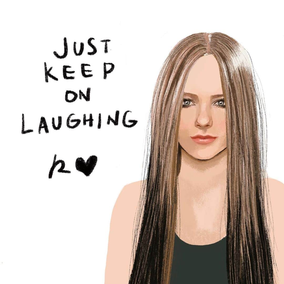 片平里菜さんのインスタグラム写真 - (片平里菜Instagram)「just keep on laughing☺︎ #avrillavigne #drawing #applepencil #digitalart」6月3日 2時19分 - katarina_81