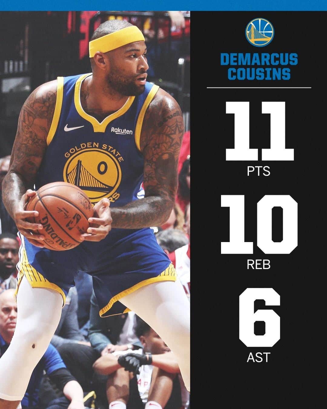 espnさんのインスタグラム写真 - (espnInstagram)「DeMarcus Cousins stepped up big time in his first career NBA Finals start 💪」6月3日 12時40分 - espn