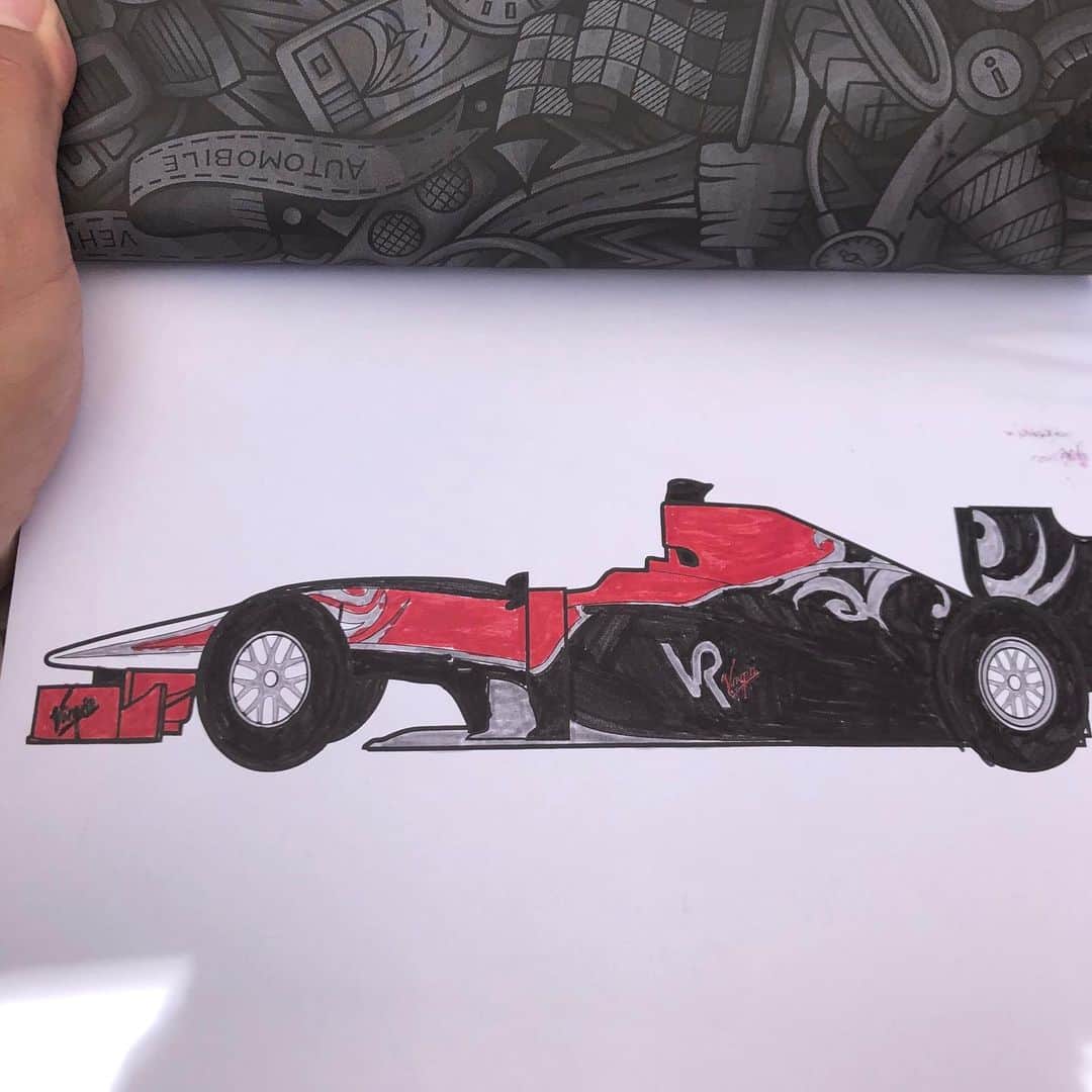 ティモ・グロックさんのインスタグラム写真 - (ティモ・グロックInstagram)「When you find your old @virgin F1 car in your sons coloring book .....」6月3日 6時36分 - realglocktimo