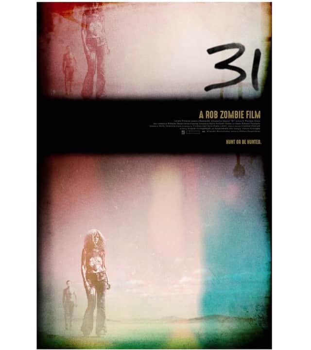 ロブ・ゾンビのインスタグラム：「Cool artsy 31 one- sheet that wasn't used for the film. #robzombie #31 #sherimoonzombie #richardbrake #doomhead #charly #jeffdanielphillips #megfoster #malcolmmcdowell」
