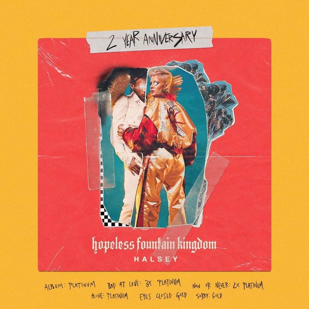 Halseyさんのインスタグラム写真 - (HalseyInstagram)「‪happy 2nd bday Hopeless Fountain Kingdom. I wanted to make a baroque-pop album inspired by the works of Baz Lurhmann + u guys said “sure we love it! also we are gonna change your life with it so have fun!” my first arena world tour and first songs on the radio. YOU GUYS DID THAT!‬」6月3日 15時09分 - iamhalsey