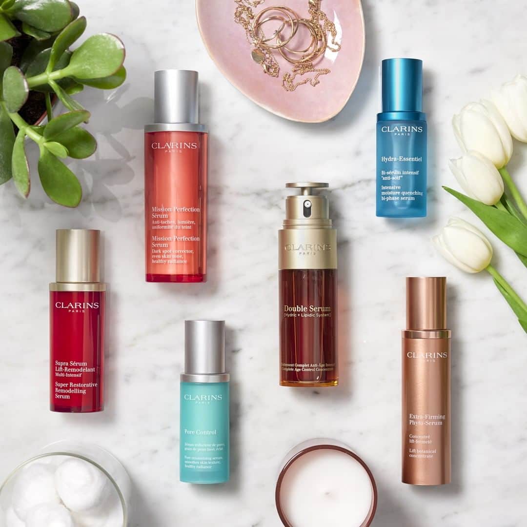 ClarinsUKさんのインスタグラム写真 - (ClarinsUKInstagram)「There's a serum for everyone: ❤️ Double Serum: the all-rounder ❤️ Super Restorative Remodelling Serum: the replumper ❤️ Extra-Firming Phyto-Serum: the firmer ❤️ Hydra-Essentiel Bi-Phase Serum: the hydrator ❤️ Pore Control: the preventer  Which one is your favourite?  #Clarins #ItsAllAboutYou」6月3日 16時05分 - clarinsuk