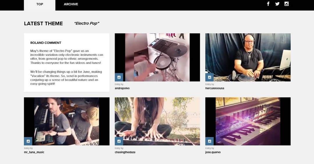 さんのインスタグラム写真 - (Instagram)「May's theme of "Electro Pop" gave us an incredible variation only electronic instruments can offer, from general pop to ethnic arrangements. Thanks to everyone for the fun videos and tunes! We'll be changing things up a bit for June, making "Vacation" its theme. So, send in performances conjuring up a sense of beautiful nature and an easy-going spirit! #roland #rolandspotlight #vacation @andrepolvo @herculessousa @mr_tuna_music @chasingthedaze @jose.quervo @rolandcanada @roland_us @roland_aus @roland_uk @roland_brasil @rolandbenelux @rolandindiaofficial」6月3日 18時04分 - roland.spotlight