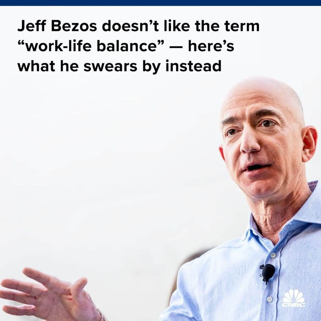 CNBCさんのインスタグラム写真 - (CNBCInstagram)「with @cnbcmakeit: It seems everyone is seeking work-life balance these days, and many leaders have preached its importance.⁣⠀ ⁣⠀ But not Jeff Bezos. The Amazon CEO and the world’s richest person lives by a different concept. In fact, he has called the term “work-life balance” “debilitating.”⁣⠀ ⁣⠀ So what’s Bezos’s take? “I think work-life harmony is a good framework,” Bezos said. “I prefer the word ‘harmony’ to the word ‘balance’ because balance tends to imply a strict tradeoff.⁣⠀ ⁣⠀ You can read more on work-life harmony, at the link in bio.⁣⠀ ⁣⠀ *⁣⠀ *⁣⠀ *⁣⠀ *⁣⠀ *⁣⠀ *⁣⠀ *⁣⠀ *⁣⠀ ⁣⠀ #worklifebalance #worklife #harmony #mindset #positivemindset #mindfulness #balance #jeffbezos #bezos #ceo #amazon #work #leadership #empower #cnbc #cnbcmakeit」6月3日 19時00分 - cnbc