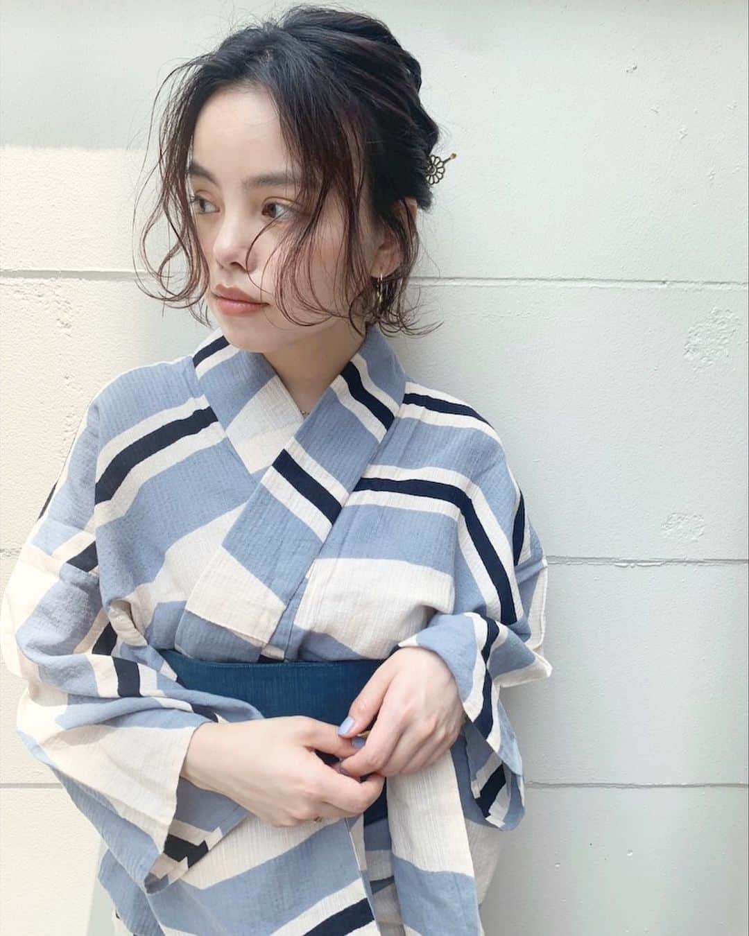 大津彩未のインスタグラム：「まことちゃんありがとう🐠🦋💠 もう浴衣の季節になるね。 ㅤㅤㅤㅤㅤㅤㅤㅤㅤㅤㅤㅤㅤ #浴衣アレンジ #arrange #bobhair  #太陽みたいなまことちゃん」