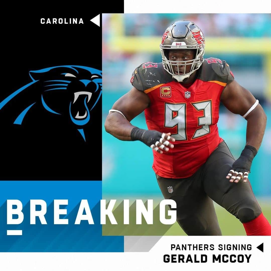 NFLさんのインスタグラム写真 - (NFLInstagram)「BREAKING: DT Gerald McCoy is signing with the @Panthers. (via @RapSheet) 📷: Tom DiPace/AP」6月4日 6時58分 - nfl