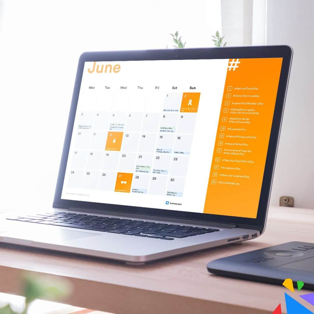 のインスタグラム：「Summer is just around the corner, which means it's time to start planning for ALL the summer events and hashtag holidays — and there are quite a few coming up! ☀️ To make sure you don’t miss a chance to engage your community in the coming months, get our FREE 2019 Social Media Calendar today! 📅 All you have to do is save/print a downloadable PDF or add it to your online calendar such as Google Calendar. And then, go get your planning on! 😉 [link in bio] icnsq.re/SMCal2019i」