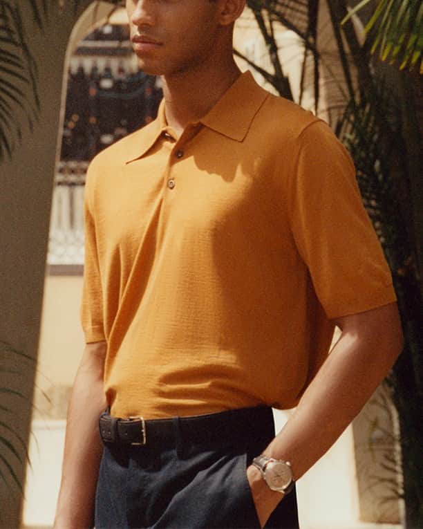 MR PORTERのインスタグラム：「P.O.L.O⁣⠀ -⁣⠀ 🛒 Prada Polo Shirt (1095752), Berluti Suit Trousers (1093582) and The Row Belt (1085777) available now. Tap to shop or visit The Sun Shop ☀️ via the link in bio. #MRPORTER」