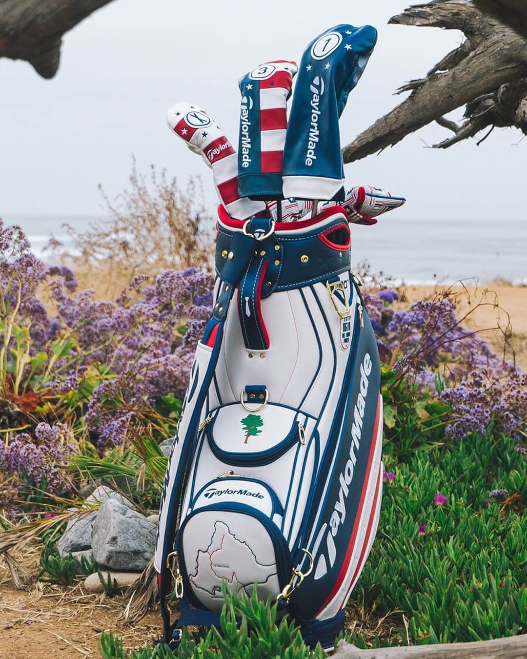 テーラーメイド ゴルフさんのインスタグラム写真 - (テーラーメイド ゴルフInstagram)「Stars and Stripes for Monterey.  Our 2019 #USOpen staff bag and accessories pay homage to Pebble Beach's centennial, 17-Mile Drive and the famous cypress on the course's finishing hole. Hit the link in our bio to shop now.」6月4日 1時00分 - taylormadegolf