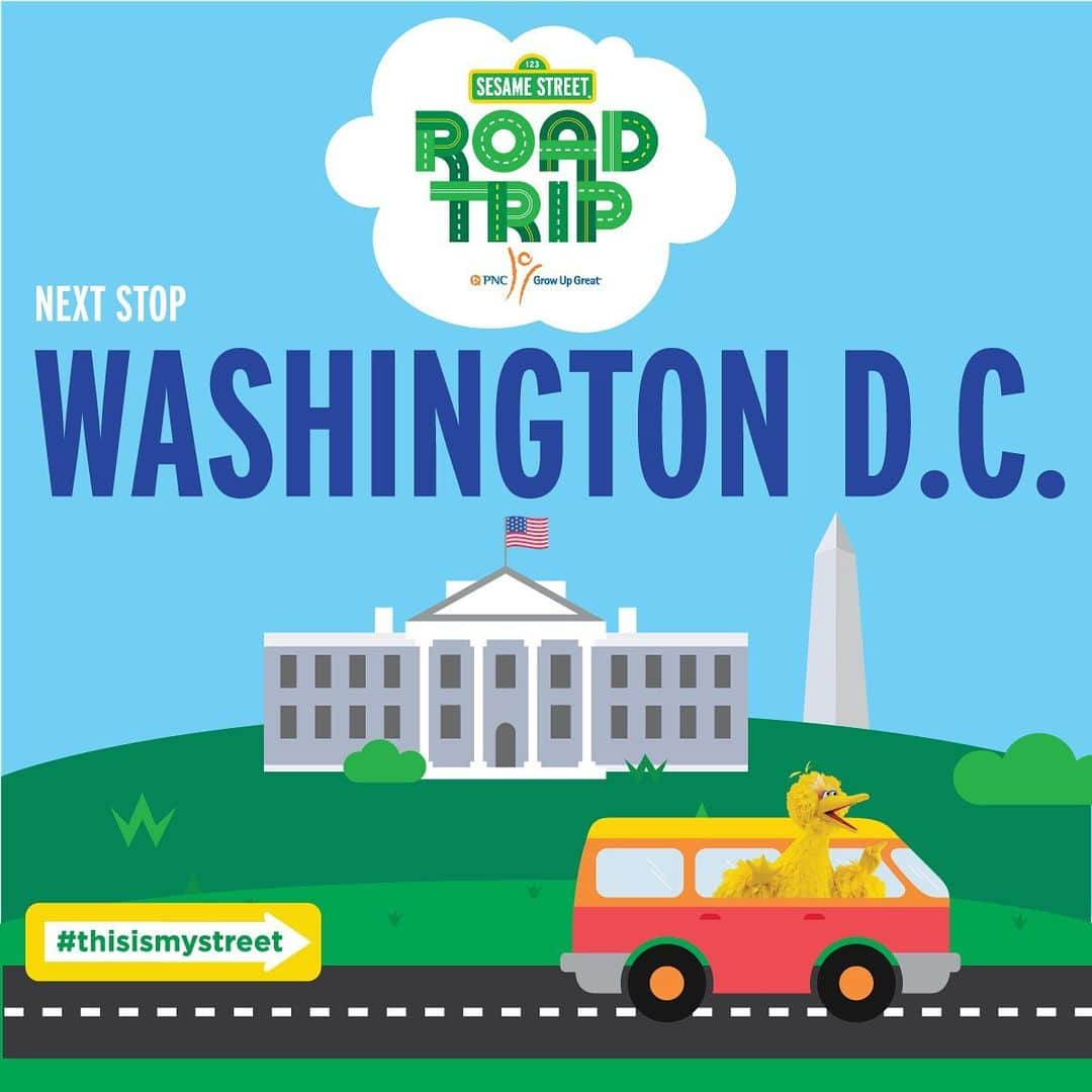 セサミストリートさんのインスタグラム写真 - (セサミストリートInstagram)「National monuments, famous museums, and the capital of the USA - Washington D.C. is our next stop on the Sesame Street Road Trip! See you Saturday! #ThisIsMyStreet」6月4日 2時43分 - sesamestreet