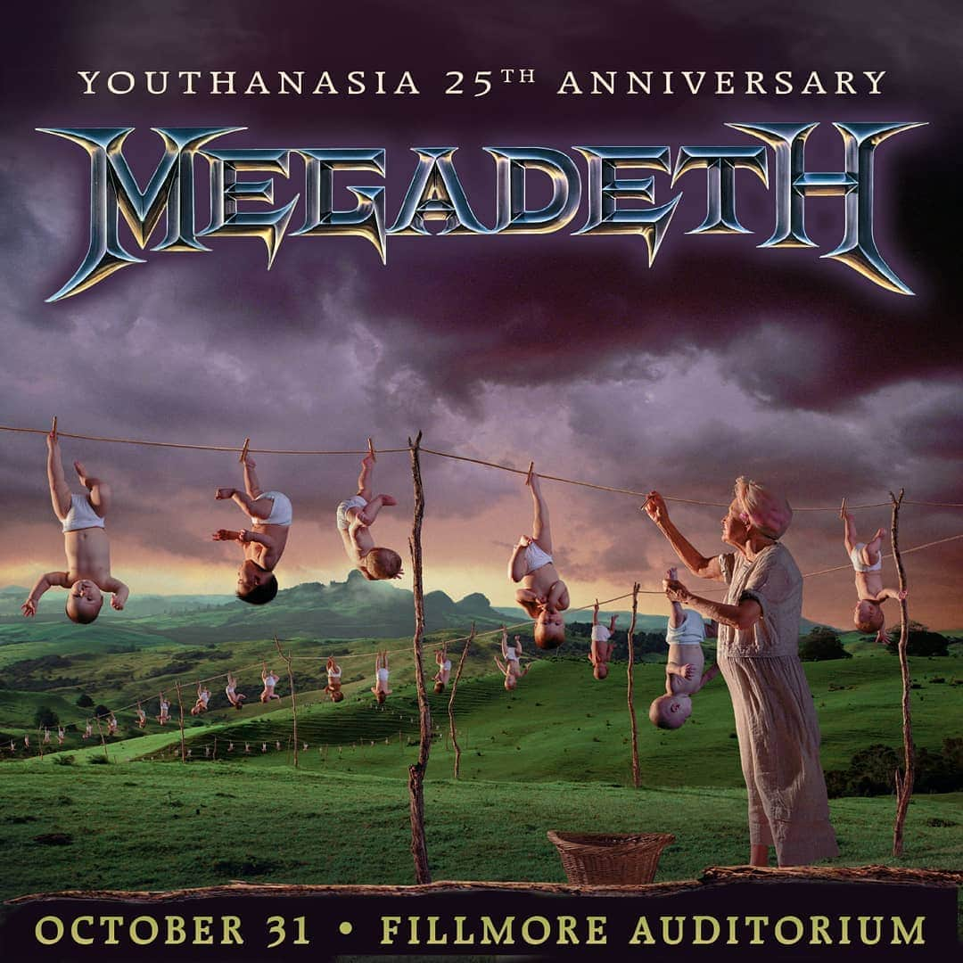 Megadethさんのインスタグラム写真 - (MegadethInstagram)「In celebration of the 25th anniversary of YOUTHANASIA, we will be performing a special Halloween night show at the Fillmore Auditorium in Denver, CO on October 31. ⠀⠀⠀⠀⠀⠀⠀⠀⠀ Megadeth Cyber Army tickets presale begins Tuesday, June 4 @ 8 AM MT. Public on-sale begins Friday, June 7 @ 10 AM MT. megadeth.com/tour」6月4日 5時42分 - megadeth