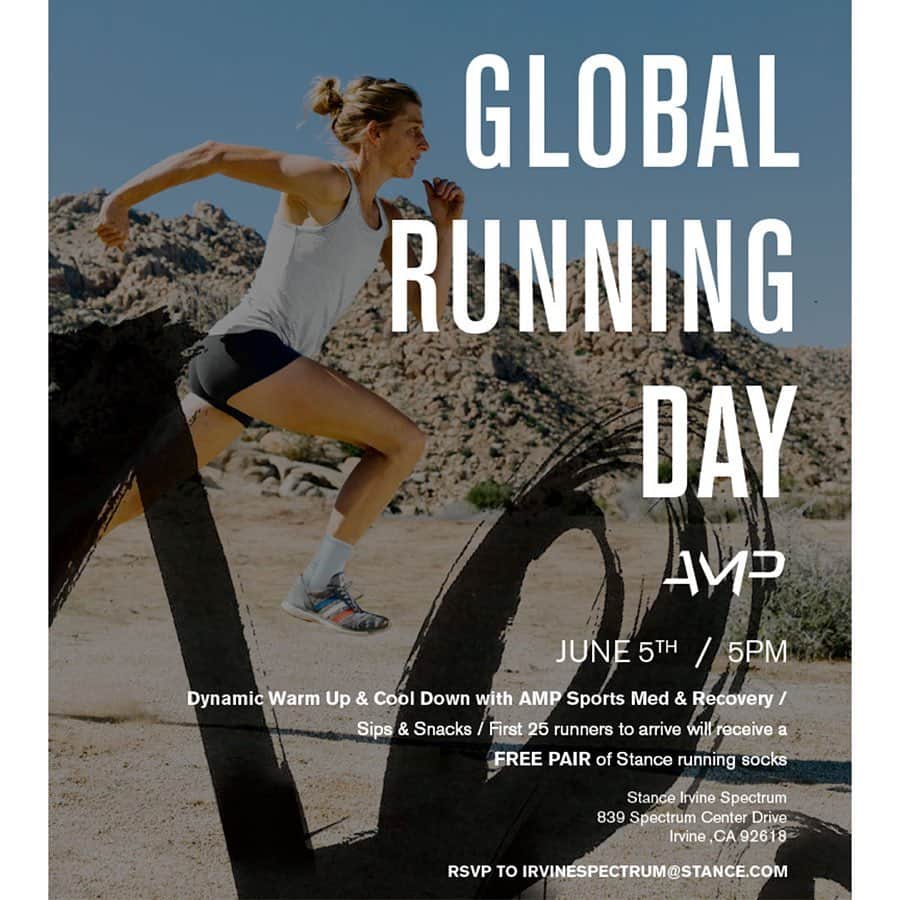 Stanceさんのインスタグラム写真 - (StanceInstagram)「This Wednesday is #GlobalRunningDay - an opportunity to celebrate running and encourage beginners and kids to give it a try. In celebration, we're hosting two Runs at our #StanceSoho and #StanceIrvineSpectrum locations, followed by refreshments and various activities. And get there early! The first 25 runners to arrive will receive a free pair of Stance Performance Run socks! 👉 Swipe for RSVP email addresses 📬 and details on each location's agenda for the evening. 🏃‍♀️🏃‍♂️ #StanceRun」6月4日 8時41分 - stanceofficial