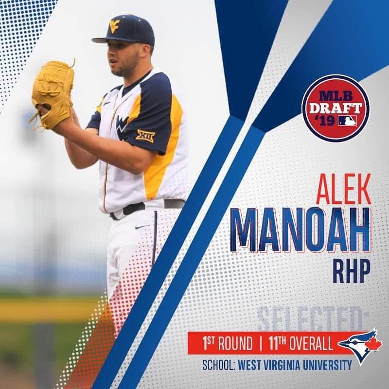 トロント・ブルージェイズさんのインスタグラム写真 - (トロント・ブルージェイズInstagram)「With the 11th pick in the 2019 #MLBDraft, we've selected RHP Alek Manoah from West Virginia University. Congrats, Alek! 👏👏👏」6月4日 10時00分 - bluejays