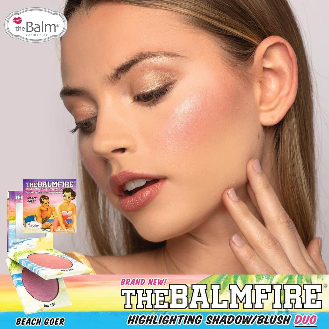 the Balmさんのインスタグラム写真 - (the BalmInstagram)「Give your cheeks an intense dose of luminosity and shimmer with #theBalmFire, our ✨new✨ highlighting blushes! #theBalm #BeachGoer」6月4日 12時37分 - thebalm