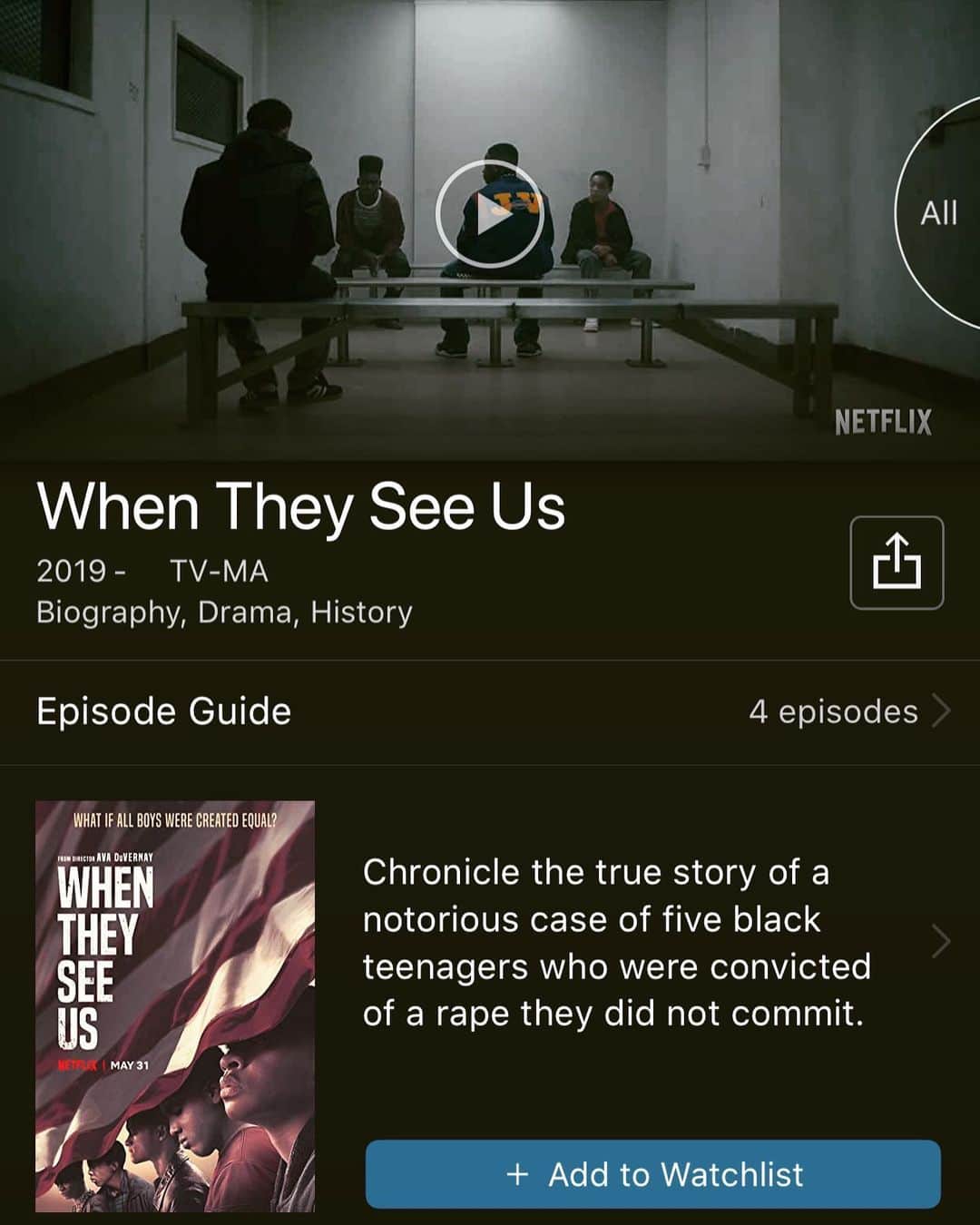 レイ・アレンのインスタグラム：「Please watch this 4-part series on @netflix so you don't just rely on your own opinion of what goes on in America. You will actually see what happened to a group of young kids from Harlem just being kids.  As a kid growing up in America my Mom's fear was that something bad would happen to me when I walked out of the door, not because I was up to no good but because she knew that as a young BLACK child in America I was a target, the usual suspect!  As I watched this story with my family, my wife and I had to (once again) talk to our 4 sons about what it means to grow up Black in America. How they cannot roam the streets at all hours of the night, how to act if you are driving and get pulled over by cops, why you don't wanna be wearing a hoodie running through our own neighborhood and many other behaviors that are commonplace everyday occurances for everyone else; but for us seen as threatening. Our mere presence as Black people makes some feel "unsafe." For these reasons, it's why our kids have a curfew, that we (parents) impose, not because they aren't deserving of the opportunity to hang out with their friends, but because we are afraid for their safety. For most of us, growing up, we had to be home by the time the street light came on because our parents knew the dangers that lurked and for most of us growing up we hated it-but we obeyed.  As I'm writing it down it sounds so crazy and some of you will argue it, but I assure you, this is the life of a Black man in America. All I ask is that no matter what you look like or where you come from, show some empathy for people that don't look like you! It's not asking a lot. Are you a part of the disease or are you a part of the cure! #centralparkfive @whentheyseeus Thank you @ava for your brilliance.」