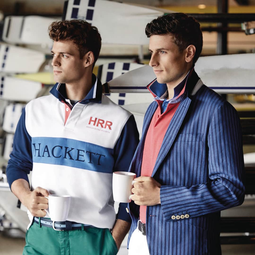 ハケットのインスタグラム：「The countdown is on! Only a month to go until @henleyroyalregatta kicks off and we couldn’t be more excited. Get into the spirit of one of the most stylish events of the summer calendar with pieces from our @henleyroyalregatta collection. Discover at the link in bio. #Hackett #HenleyRoyalRegatta」
