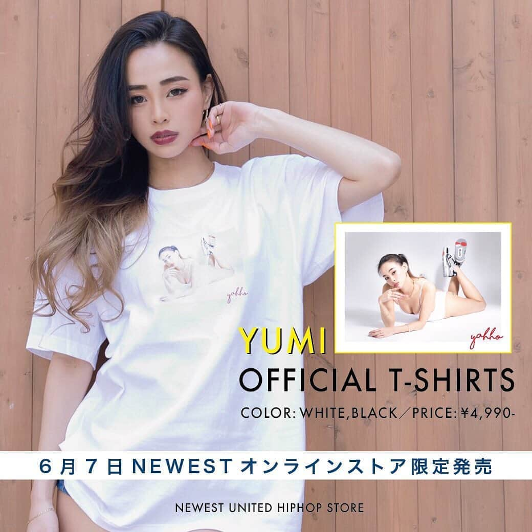 yumiさんのインスタグラム写真 - (yumiInstagram)「. やっほゆみだよ🌈 YUMIのオフィシャルTシャツを6月7日の18時に発売します！ 2色展開で白と黒どっちが好みかな？💁‍♂️❤️ 前回も速攻完売しちゃったのでお早めに💁‍♂️✨ YUMI着用サイズXL . . #YAHHO #AVALANCHE #NEWEST #045 #オフィシャルTシャツ #fasion #hiphop」6月4日 19時28分 - yumiiiiiiiii_