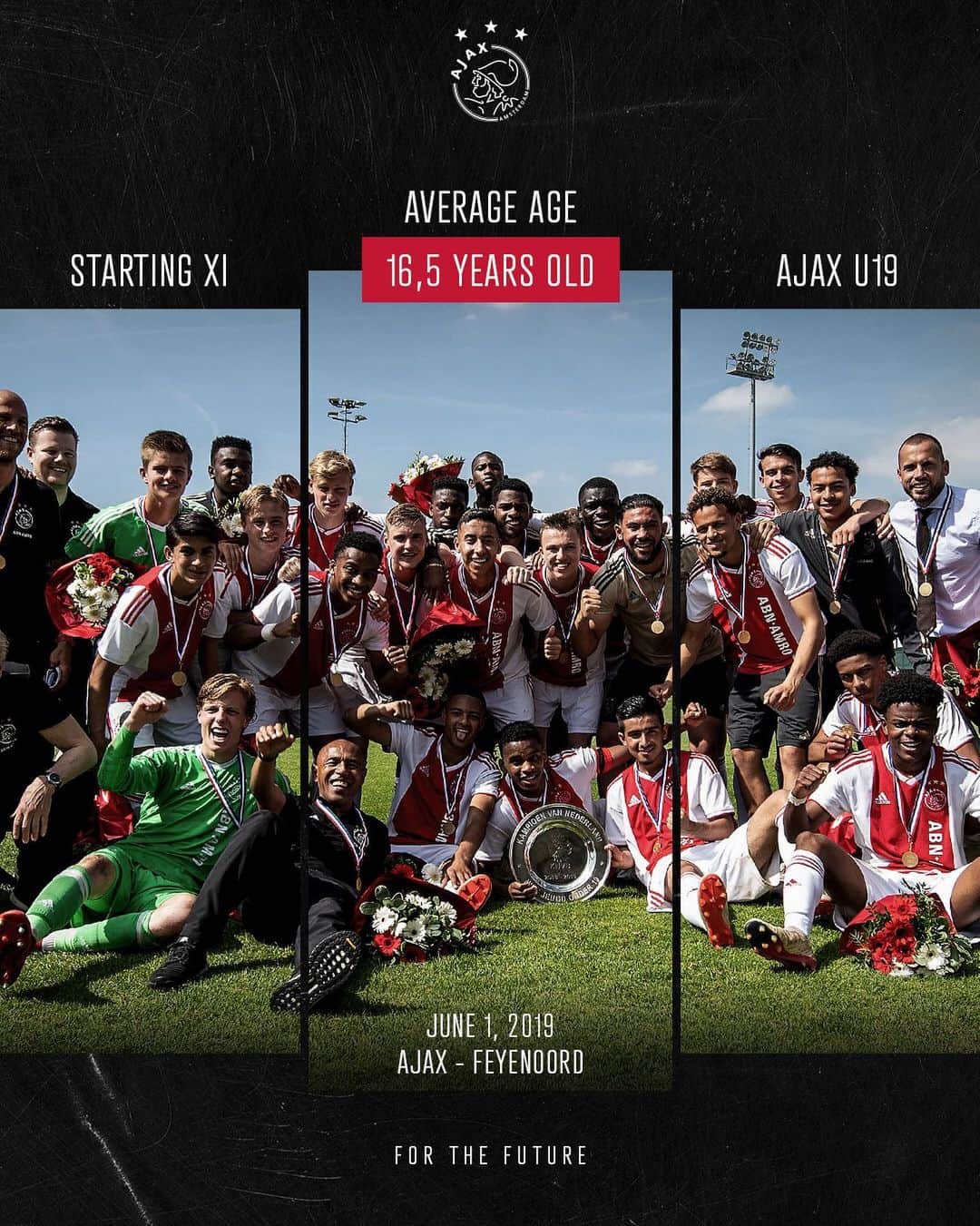 アヤックス・アムステルダムさんのインスタグラム写真 - (アヤックス・アムステルダムInstagram)「Average age Ajax under 19 in the decisive match for the title --> 16,5 years old. 👶 Champions #ForTheFuture. ❌❌❌ #TalentTuesday #ABNAMRO」6月4日 19時32分 - afcajax