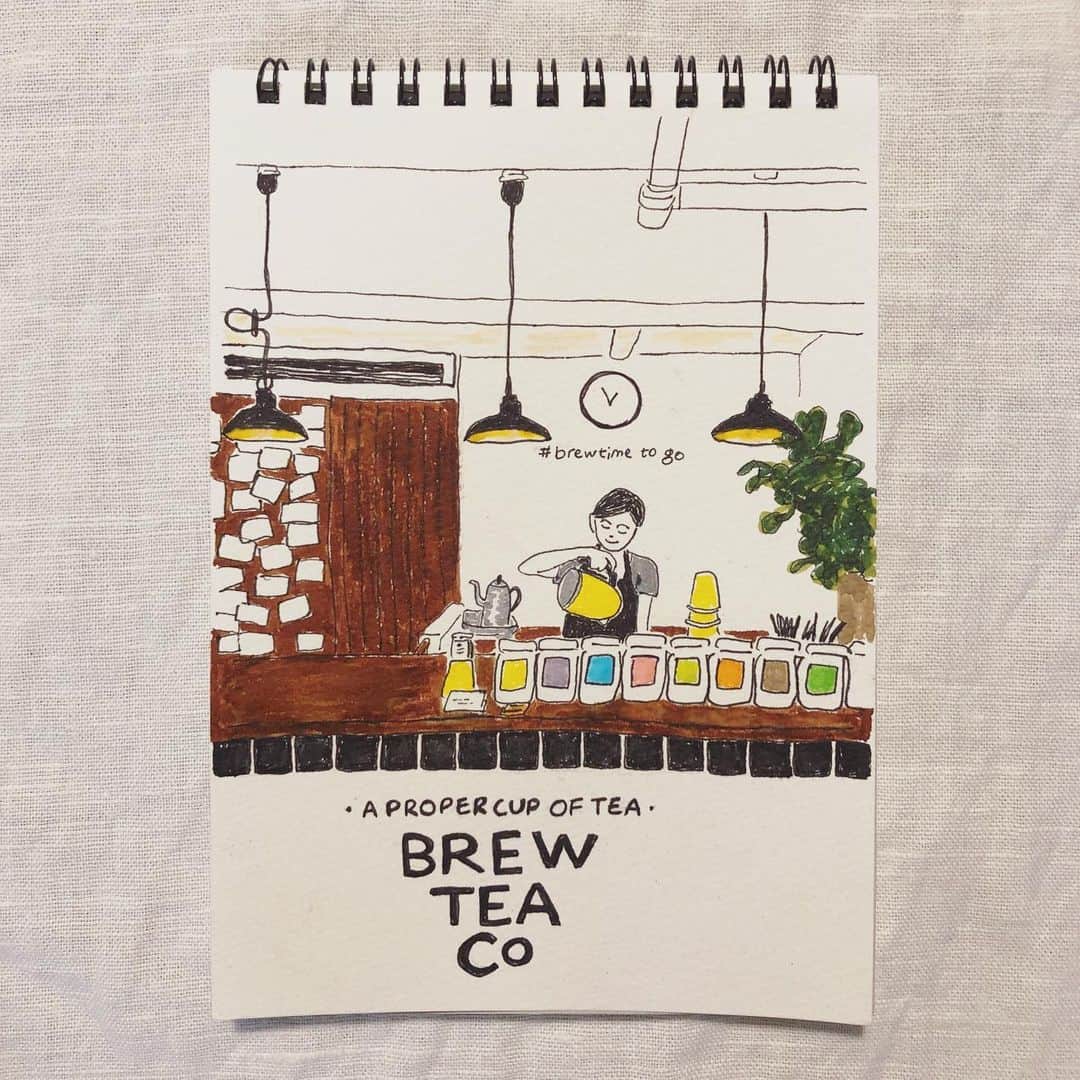 Apricots Artさんのインスタグラム写真 - (Apricots ArtInstagram)「Brew Tea Co.  青山にひっそりと佇むかわいらしい紅茶屋さん🍂 プレゼントを買う目的で訪れたのだけど自分用にもたくさん買ってしまったので、さっそく。 Illusted by Mina」6月4日 21時20分 - apricots_art