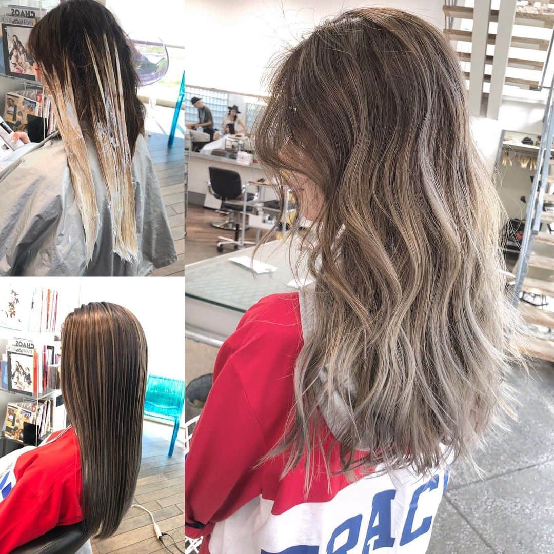 のインスタグラム：「【超リアル海外ヘアー / バレイヤージュ】 海外志向なお客様へ.  #SHIMA#ハイライト#バレイライト#バレイヤージュ#海外ヘアー」