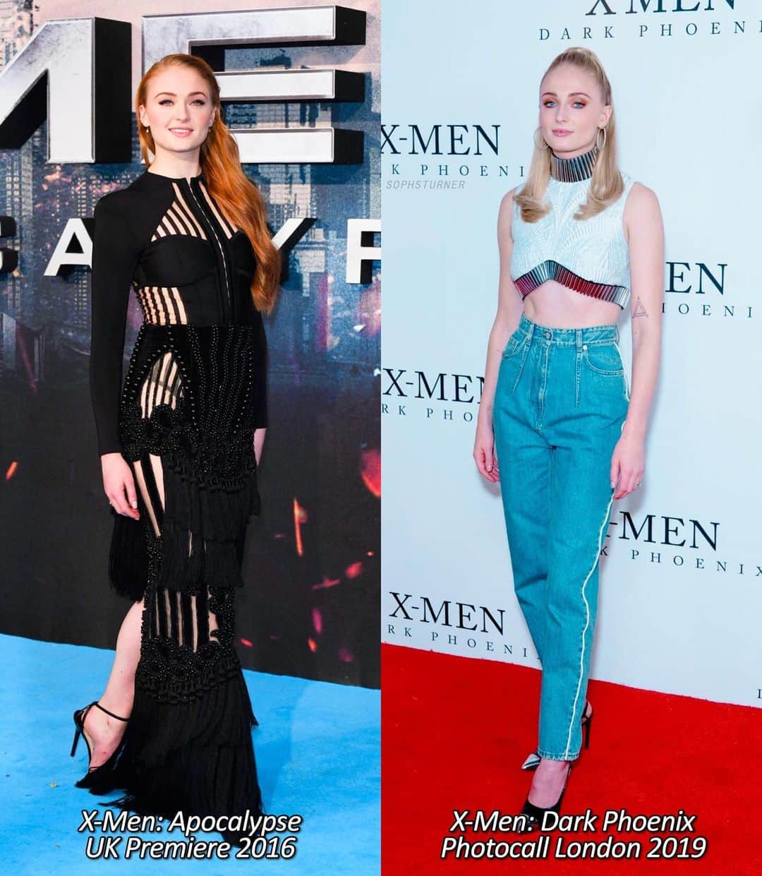 ソフィー・ターナーさんのインスタグラム写真 - (ソフィー・ターナーInstagram)「Which X-Men London look is your favourite? #Apocalypse or #DarkPhoenix?」6月4日 22時21分 - sophsturner