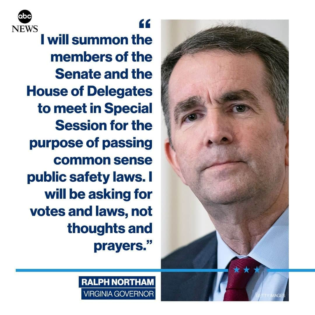 ABC Newsさんのインスタグラム写真 - (ABC NewsInstagram)「VA governor calls for special legislative session on gun-control in wake of Virginia Beach massacre. #ralphnortham #virginia #guncontrol #shooting #politics」6月5日 0時36分 - abcnews