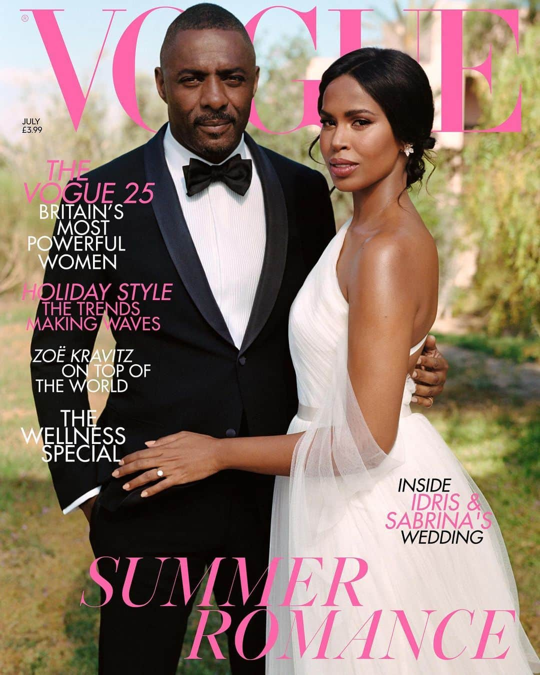 British Vogueさんのインスタグラム写真 - (British VogueInstagram)「Newlyweds #IdrisElba and #SabrinaElba star on a special bridal cover for the July issue of #BritishVogue. See exclusive photos from inside their beautiful Moroccan wedding in the new issue, on newsstands Friday 7 June. Click the link in bio for a preview.  Idris and Sabrina photographed by @SeanThomas_Photo and styled by @Edward_Enninful, with make-up by @CTilburyMakeUp and hair by @LuanaB.Hair.」6月5日 1時03分 - britishvogue