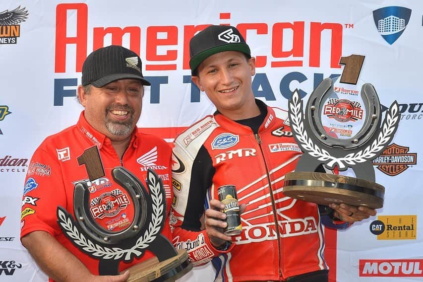 Honda Powersports USさんのインスタグラム写真 - (Honda Powersports USInstagram)「Congratulations to the entire @richiemorrisracing team and Mikey Rush on their victory at Lexington, Kentucky's Red Mile round of the @americanflattrack series. 🏆🏁 #CRF450R」6月5日 11時02分 - honda_powersports_us