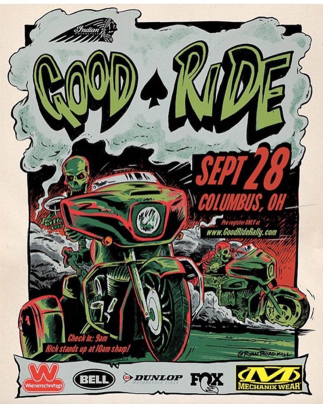 ケアリー・ハートさんのインスタグラム写真 - (ケアリー・ハートInstagram)「We are coming for you Columbus, Ohio!!!!!! @goodride has teamed up w/ AIMExpo and we will be hitting the streets in late September!!!! Stay tuned for more info in the weeks to come. #AIMExpo  @IndianMotorcycle @Wienerschnitzel @Mexhanix_Wear @Fox @RideDunlop @Bell_Powersports  Artwork: @RyanRoadkill」6月5日 11時52分 - hartluck