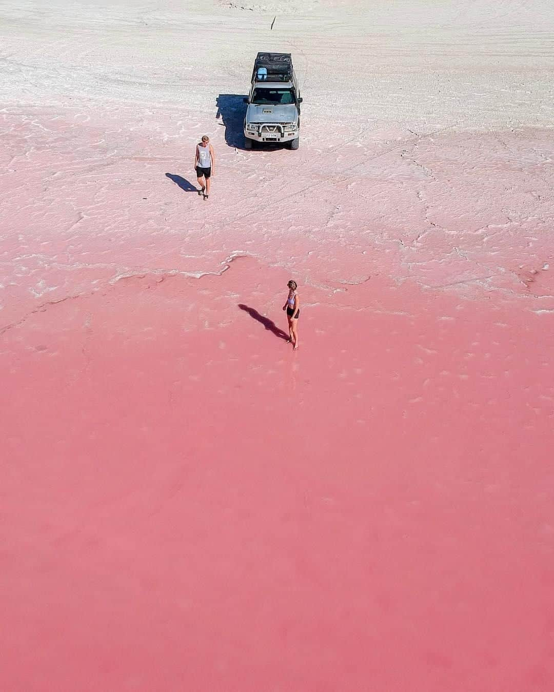 Australiaさんのインスタグラム写真 - (AustraliaInstagram)「Another day, another ‘pretty in pink’ moment from @westernaustralia 💕 @allymalinowski had a sudden “craving for a strawberry milkshake” when she visited #HuttLagoon, and that’s totally normal (just make sure you don’t try drinking the lake water, it’s not quite as sweet 😉). This famous #pinklake in @australiascoralcoast is just 30 minutes from @kalbarriwa, and its colour varies depending on the sunlight and cloud coverage, but you can pretty much always see it ranging from dark red through to pink and lilac. Take a #roadtrip there for a close-up look, or book a @kalbarriscenicflights tour for a bird’s-eye view, there are no bad angles!  #seeaustralia #justanotherdayinwa #australiascoralcoast #travel #naturephotography」6月5日 4時00分 - australia