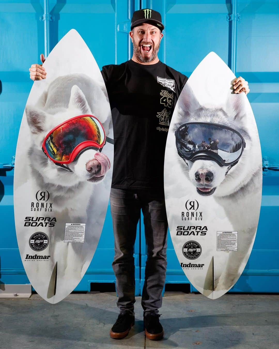 ケン・ブロックさんのインスタグラム写真 - (ケン・ブロックInstagram)「Well the team @Marineproducts and @RonixWakeboards really went above and beyond with the accessory game this year. They created these fully-custom wakesurf boards for me to go along with my new Supra wakeboard boat… so of course they put images of my two dogs, Yuki and Bentley, on them. One word, two dogs: Awesome! #YukiTheDestroyer #BentleyChickenfingersBlock #MarineProducts #RonixWake」6月5日 6時38分 - kblock43