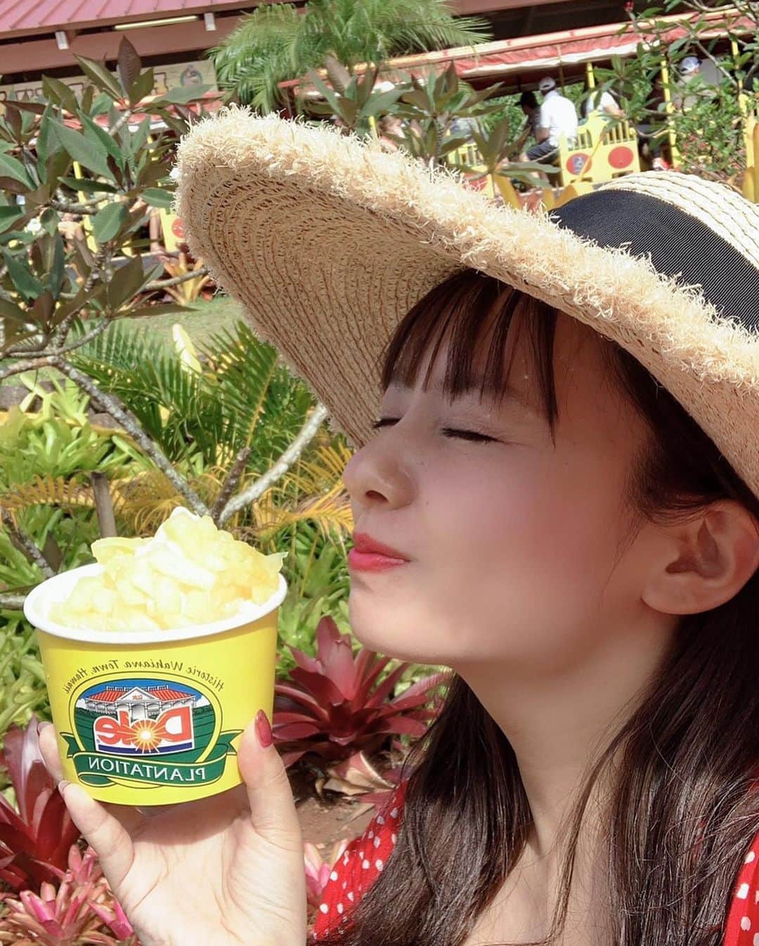 山田菜々さんのインスタグラム写真 - (山田菜々Instagram)「暑い中の #dole アイスは最強🍨❤️ パイナップルのソフトクリームにパイナップルがのっていてパイナップル三昧です🍍  店内でお土産とかお買い物して美味しいアイス🤤  #やまだtrip」6月5日 7時19分 - tannana.yamada