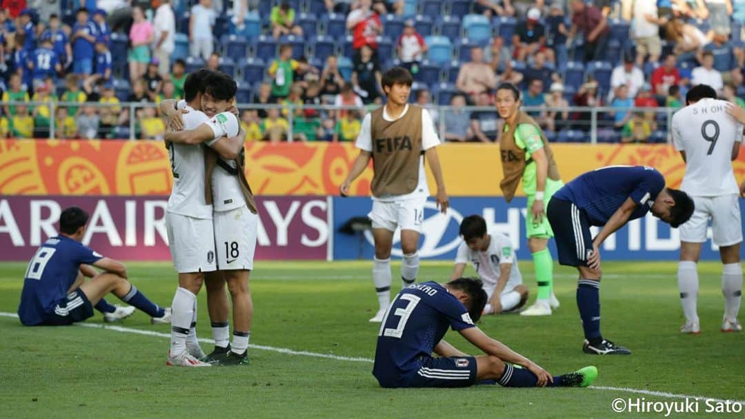 Goal Japanさんのインスタグラム写真 - (Goal JapanInstagram)「. ＼ライバル・韓国の前に屈する…／ 好機を作るものの、ゴールが遠かった日本。 若き日本代表の挑戦が幕を閉じる。 (Photo:Hiroyuki Sato) . 🏆#U20ワールドカップ 決勝トーナメント1回戦 🆚#日本代表 0-1 #韓国代表 ⚽️#オセフン(84分) . #soccer #football #fifau20worldcup #u20worldcup #u20wc #jfa #daihyo #japan #korea #サッカー #フットボール #⚽」6月5日 8時02分 - goaljapan