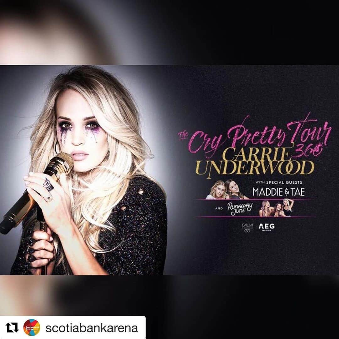 キャリー・アンダーウッドさんのインスタグラム写真 - (キャリー・アンダーウッドInstagram)「#Repost @scotiabankarena ・・・ ‪The Carrie Underwood concert originally scheduled here on June 9, 2019 has been rescheduled for October 14, 2019 due to NBA Finals. Tickets for the original show date will be honoured for new date. ‬」6月5日 8時07分 - carrieunderwood