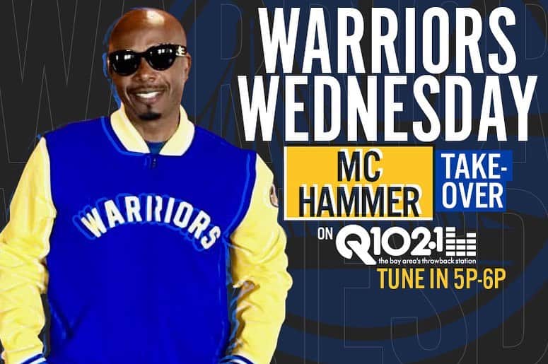 MCハマーのインスタグラム：「Make sure you tune in tomorrow it’s Warrior Wednesday!! The MC Hammer takeover from 5p-6p tune in @q102sf #mchammer #q102sf #warriors @MCHammer @MountainWinery #HammersHouseParty」