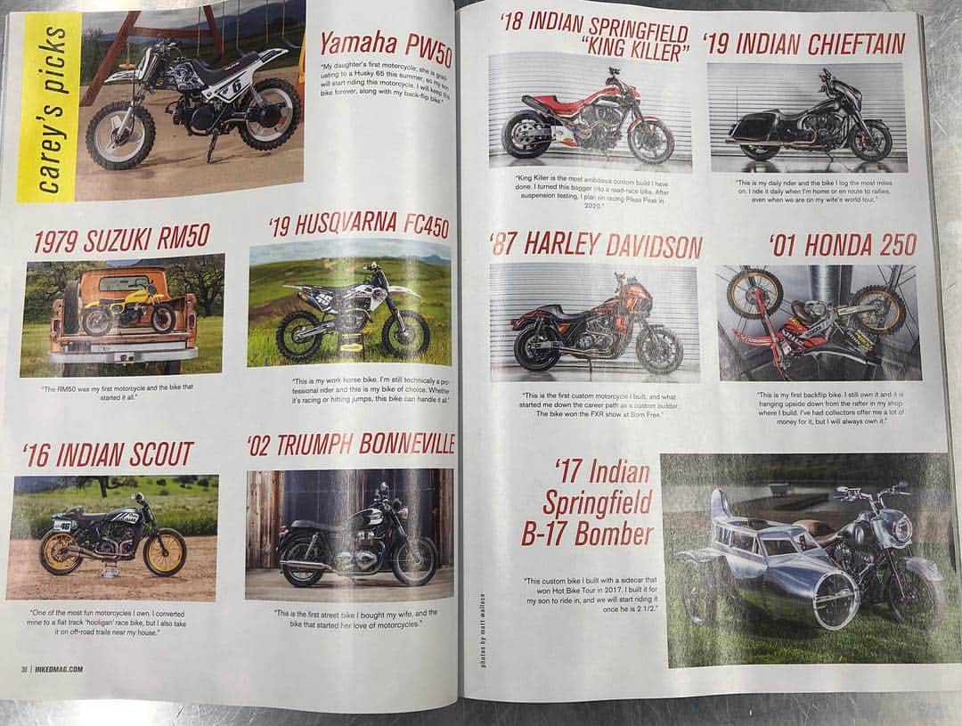ケアリー・ハートさんのインスタグラム写真 - (ケアリー・ハートInstagram)「Stoked on my spread in the new @inkedmag !!!! Had a fun Q&A on vtwin, fmx, @handhofficial, and family. Also covered my 10 favorite motorcycles and why. Check it out!! @indianmotorcycle」6月5日 9時09分 - hartluck