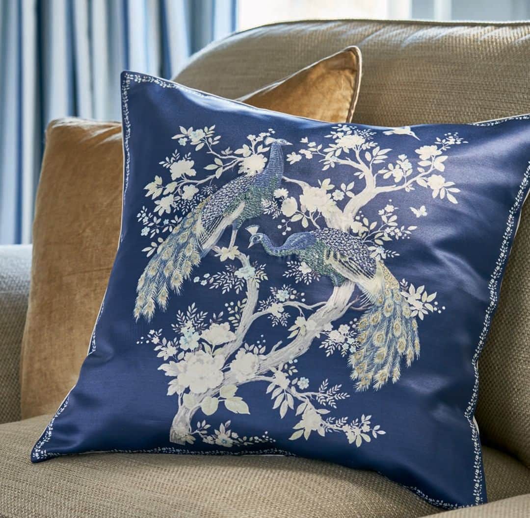 ローラアシュレイのインスタグラム：「This week our customers are raving about our stunning Belvedere Embroidered Cushion. Here is what one of our customers had to say about it; "Delighted with this purchase, lovely embroidered design, looks elegant and expensive." #AsLovedByYou」