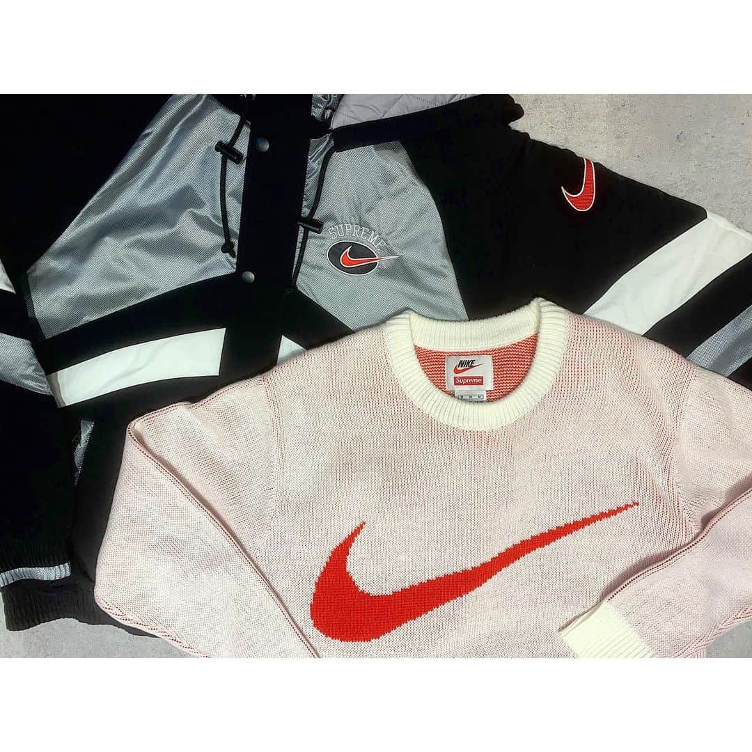 RINKAN渋谷店さんのインスタグラム写真 - (RINKAN渋谷店Instagram)「【New Arrivals】 Supreme × Nike ・Hooded Sport Jacket (size M/rank S) ・Swoosh Sweater (size M/rank S)  ナイキとの新作コレクションは、防水のナイロン素材をメインに採用し、コラボのために製作したロゴがデザインされています！  是非店頭にてご覧くださいませ！  ㅤㅤㅤㅤㅤㅤㅤㅤㅤㅤㅤㅤㅤ #rinkan #shibuya #supreme #supremenorthface #offwhitenike #yeezyboost #yeezyboost350V2 #rafsimons #calvinklein #alyx #kapital #gosharubchinskiy #acoldwall #louisvuitton #vetements #balenciaga #vlone #offwhite #readymade #yeezy #yeezyseason #fearofgod #fog #doublet #needles #undercover #ambush  RINKAN 渋谷 03-5458-3050」6月5日 16時49分 - rinkan_shibuya