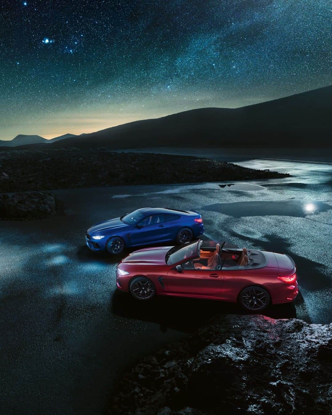 BMWのインスタグラム：「The perfect fusion of dynamic prowess and luxury.  The first-ever BMW M8 Coupé and Convertible. #TheM8 #BMW #8Series #Coupe #Convertible @BMWM __ BMW M8 Convertible: Fuel consumption in l/100 km (combined): 10.8 - 10.6. CO2 emissions in g/km (combined): 246 - 241.  BMW M8 Coupé: Fuel consumption in l/100 km (combined): 10.6 - 10.5. CO2 emissions in g/km (combined): 242 - 238. The values of fuel consumptions, CO2 emissions and energy consumptions shown were determined according to the European Regulation (EC) 715/2007 in the version applicable at the time of type approval. The figures refer to a vehicle with basic configuration in Germany and the range shown considers optional equipment and the different size of wheels and tires available on the selected model. The values of the vehicles are already based on the new WLTP regulation and are translated back into NEDC-equivalent values in order to ensure the comparison between the vehicles. [With respect to these vehicles, for vehicle related taxes or other duties based (at least inter alia) on CO2-emissions the CO2 values may differ to the values stated here.] The CO2 efficiency specifications are determined according to Directive 1999/94/EC and the European Regulation in its current version applicable. The values shown are based on the fuel consumption, CO2 values and energy consumptions according to the NEDC cycle for the classification. For further information about the official fuel consumption and the specific CO2 emission of new passenger cars can be taken out of the „handbook of fuel consumption, the CO2 emission and power consumption of new passenger cars“, which is available at all selling points and at https://www.dat.de/angebote/verlagsprodukte/leitfaden-kraftstoffverbrauch.html.」