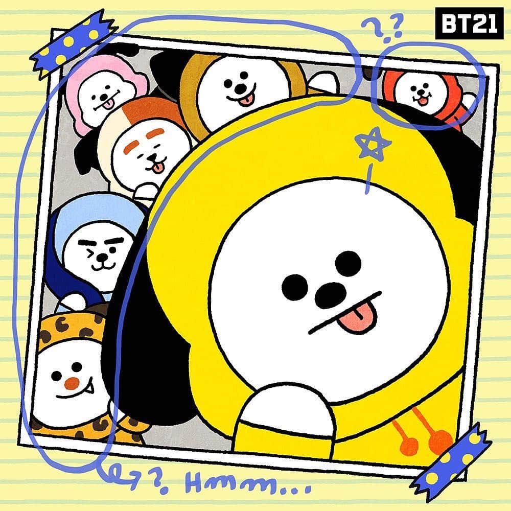 のインスタグラム：「“Lemme look at my selfi%^$*@?!” #WHOARETHESE #KIDDOS #DidntKnow #UntilNow #CreepyMuch #PhoneDropped #CHIMMY #Strangers #BT21」