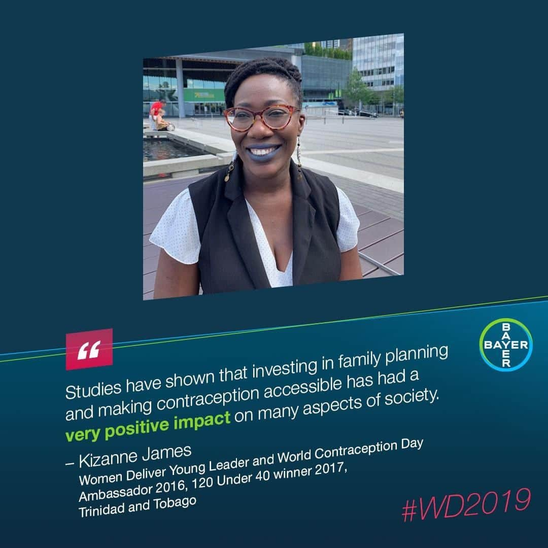 バイエルさんのインスタグラム写真 - (バイエルInstagram)「We believe in #ThePowerOf young leaders like Kizanne James. The Women Deliver Young Leader, World Contraception Day Ambassador and 120 Under 40 winner 2017, shares her experiences in working to increase access to reproductive health and rights at #WD2019.」6月6日 5時10分 - bayerofficial